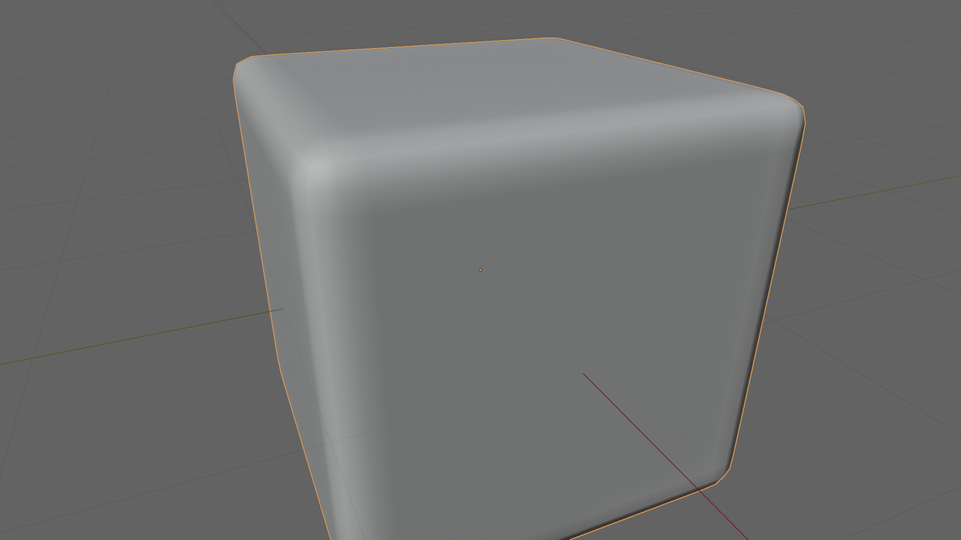 Beveled cube in the 3D viewport showing the chamfered corners produced by the restored ChunkyChamfer preset