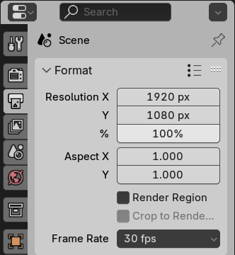 Frame Rate property in Output Properties, set to 30 fps