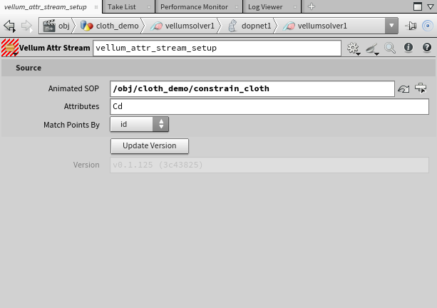Streamer parameters: Animated SOP, Attributes, Match Points By